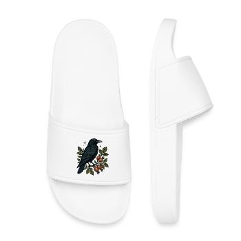 Corbeau nocturne sur la vigne à baies - Claquettes enfant - blanc - Devant