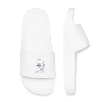 Motif de voyage sur London Compass England - Claquettes enfant - blanc - Devant