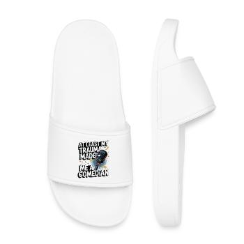 At least my trauma has made me a comedian - Kids’ Pool Sliders - white - Front
