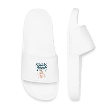 Pickleball Dink Queen Court Commander player - Kids’ Pool Sliders - white - Front