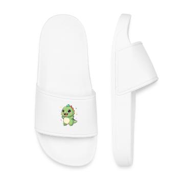 Cheerful Dino Star Magic - Kids’ Pool Sliders - white - Front