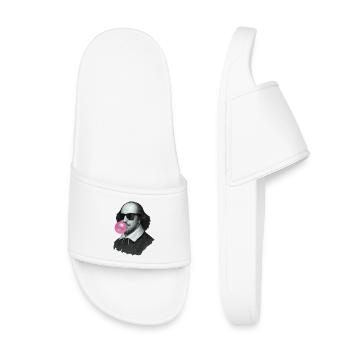 William Shakespeare with chewing gum and sunglasses - Kids’ Pool Sliders - white - Front
