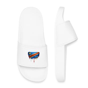 Drapeau du Congo dans l’art en goutte - Claquettes enfant - blanc - Devant