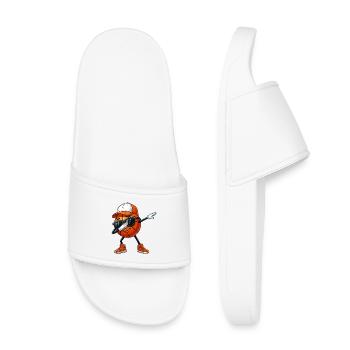 Basketball Basketballer, Dabbing Basketball Grafik - Kinder Badelatschen - Weiß - Vorne