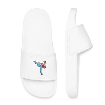 Karate Girl Eiscreme Kampfsportler Damen Taekwondo - Kids’ Pool Sliders - white - Front
