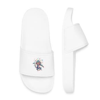 Motif coloré de taches de singe - Claquettes enfant - blanc - Devant