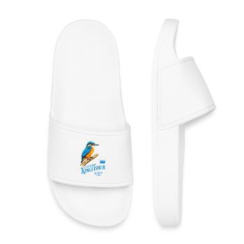Kingfisher Eisvogel Vogel Natur Design - Kinder Badelatschen - Weiß - Vorne