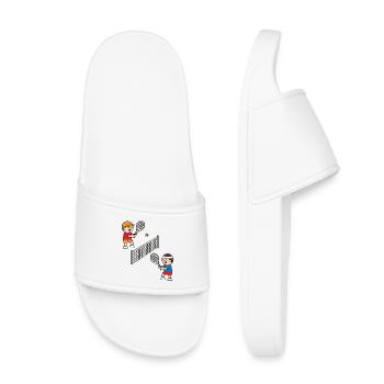 Playing tennis is fun! - Kids’ Pool Sliders - white - Front