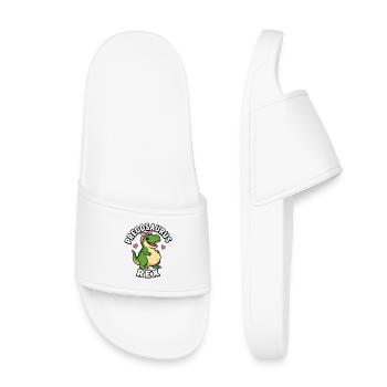 Pregnant mom Pregosaurus Rex dinosaur lust - Kids’ Pool Sliders - white - Front