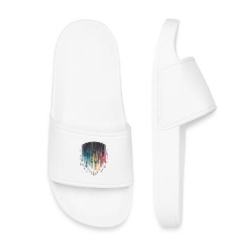 Gouttes de peinture colorées couleurs arc-en-ciel abstraites pour - Claquettes enfant - blanc - Devant