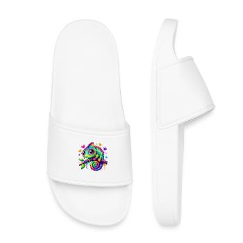 Caméléon coloré sur une branche - Claquettes enfant - blanc - Devant