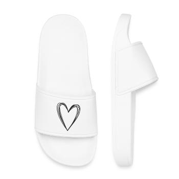Cœur – Symbole d’amour et de connexion - Claquettes enfant - blanc - Devant