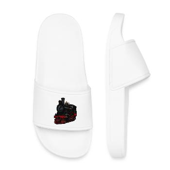 Steam locomotive retro look - Kids’ Pool Sliders - white - Front