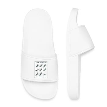 ALL SIZES ARE BEAUTIFUL - Escalators Blue/Grey - Kids’ Pool Sliders - white - Front