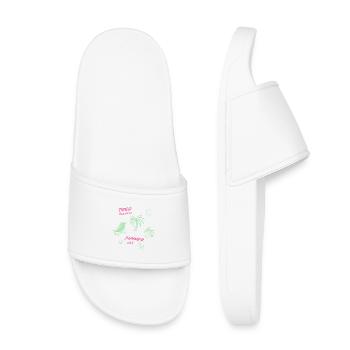 "Tired Teachers Summer Club" Beach Vacation Design - Kids’ Pool Sliders - white - Front