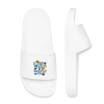 W Is For Whale Zoo Party Jungle Zoo Birthday - Kids’ Pool Sliders - white - Front
