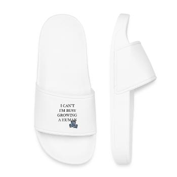 busy growing a human - Kids’ Pool Sliders - white - Front