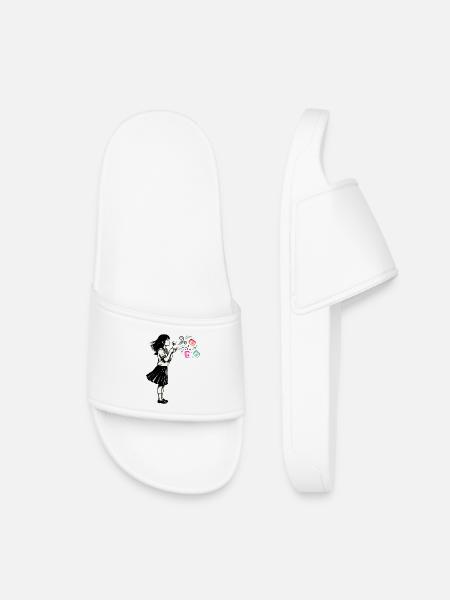 Mahjong Mädchen Japanisches Design - Kinder Badelatschen - Weiß