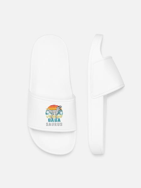 Baba Saurus T-Rex Papa Sonnenbrille Geschenk - Kinder Badelatschen - Weiß