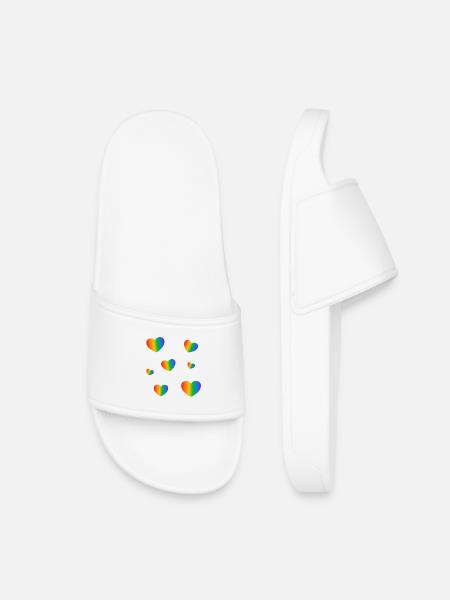 Rainbow Hearts LGBT-Stolz - Kinder Badelatschen - Weiß