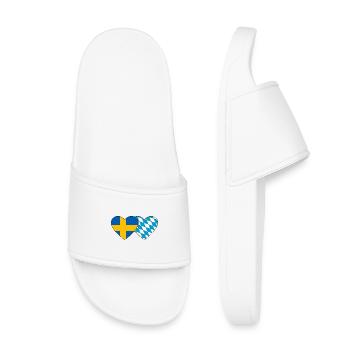 Suède Bavière Drapeau Coeur - Claquettes enfant - blanc - Devant