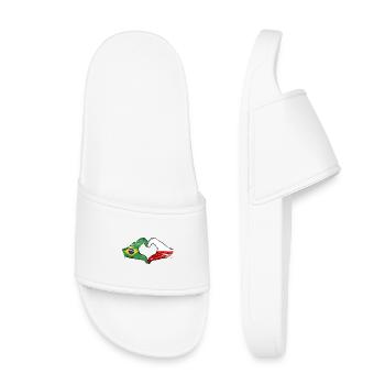 Brazil Poland Flag Hand Shape Heart Shape Used - Kids’ Pool Sliders - white - Front