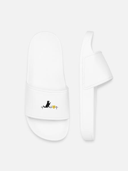 Golden Heart, Golden Retriever - Kids’ Pool Sliders - white