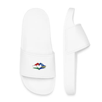 Hungary Curaçao Flag Hands Heart Shape Used - Kids’ Pool Sliders - white - Front