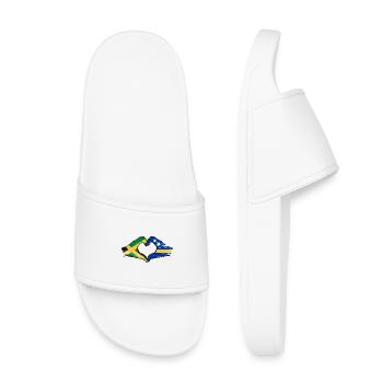 Jamaica Curacao flag hands heart shape used - Kids’ Pool Sliders - white - Front