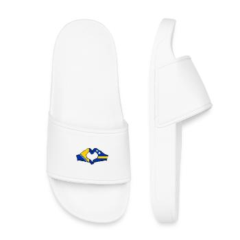 Bosnien Curacao Flagge Hände Herzform - Kinder Badelatschen - Weiß - Vorne