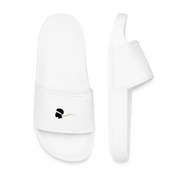 Minimalist Black And White Afro - Kids’ Pool Sliders - white - Front