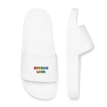 Typographie arc-en-ciel Spread Love - Claquettes enfant - blanc - Devant