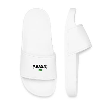 Brasilien Flagge Design Schwarz - Kinder Badelatschen - Weiß - Vorne