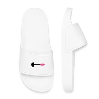Icône de peigne rose néon - Claquettes enfant - blanc - Devant