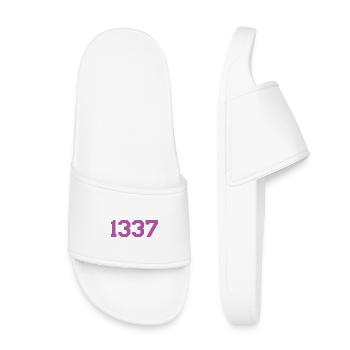 1337 Pink - Kinder Badelatschen - Weiß - Vorne