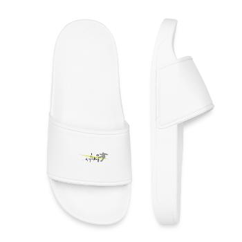Herzwellen Herzschlag Pulsschlag - Kinder Badelatschen - Weiß - Vorne