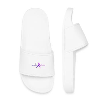 Geschenkidee für eine Running mit Running - Kinder Badelatschen - Weiß - Vorne