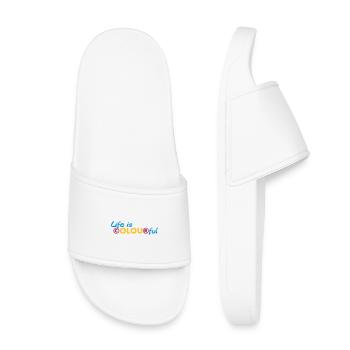 Life is colourful - Kids’ Pool Sliders - white - Front