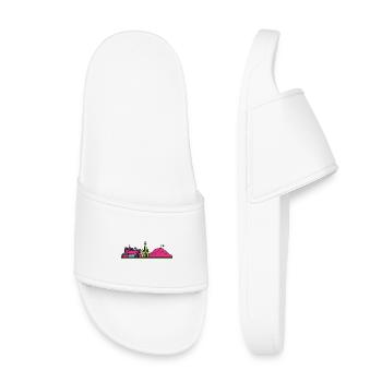 Edinburgh City Skyline Castle Modern Line Art - Kids’ Pool Sliders - white - Front