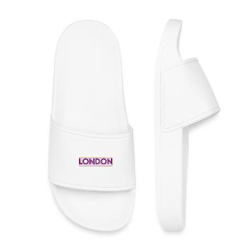 London Neon Purple Stripes - Kinder Badelatschen - Weiß - Vorne
