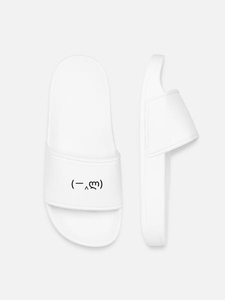 Facepalm Emoticon (-‸ლ) Hand vorm Gesicht - Kinder Badelatschen - Weiß