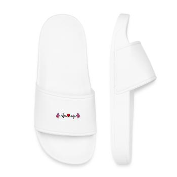 Heart rate cardio for Great Britain - Kids’ Pool Sliders - white - Front
