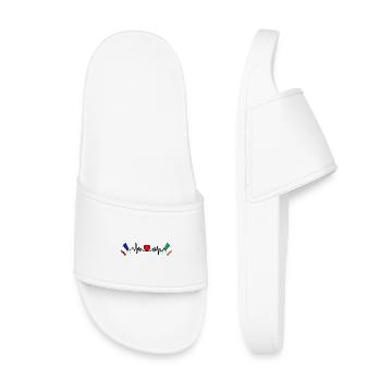 Cardio-Herz mit Flagge Frankreich und Flagge Irland - Kinder Badelatschen - Weiß - Vorne