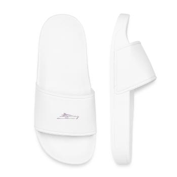 Motorboot Yacht Silhouette Minimal Design - Kinder Badelatschen - Weiß - Vorne