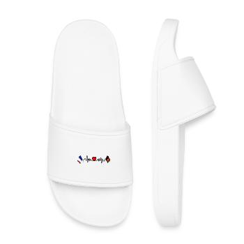 Cardio Heart Flag France Flag Afghanistan - Kids’ Pool Sliders - white - Front