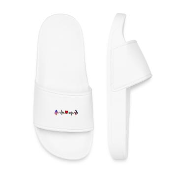 Cardio heart with USA flag and Utah flag - Kids’ Pool Sliders - white - Front