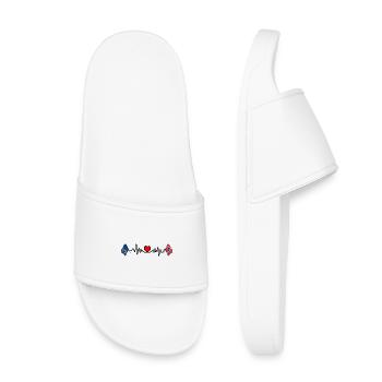 Heart rate cardio of Oslo with flag of Norway - Kids’ Pool Sliders - white - Front