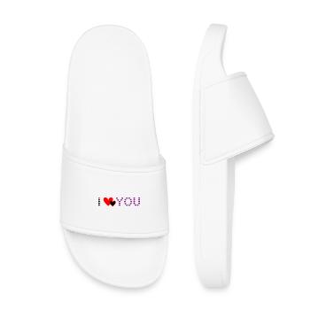 Herz-Design Purple Love Hearts - Kinder Badelatschen - Weiß - Vorne