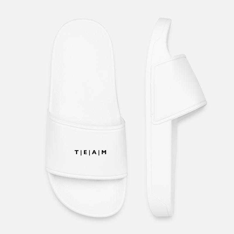 TEAM with stripes - Kids’ Pool Sliders - white