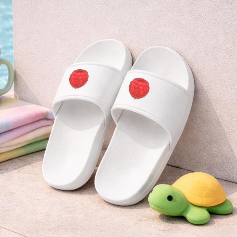 Raspberry Cluster Pattern Kids’ Pool Sliders
